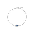 Sterling Silver CZ Evil Eye Adjustable Bracelet
