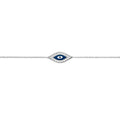 Sterling Silver CZ Evil Eye Adjustable Bracelet