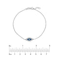 Sterling Silver CZ Evil Eye Adjustable Bracelet