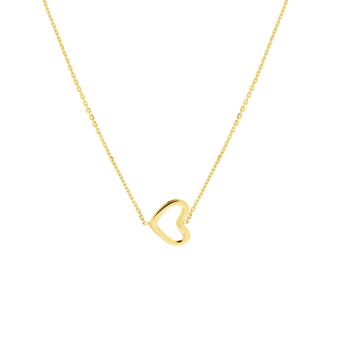Sideways Mini Heart Adjustable Necklace