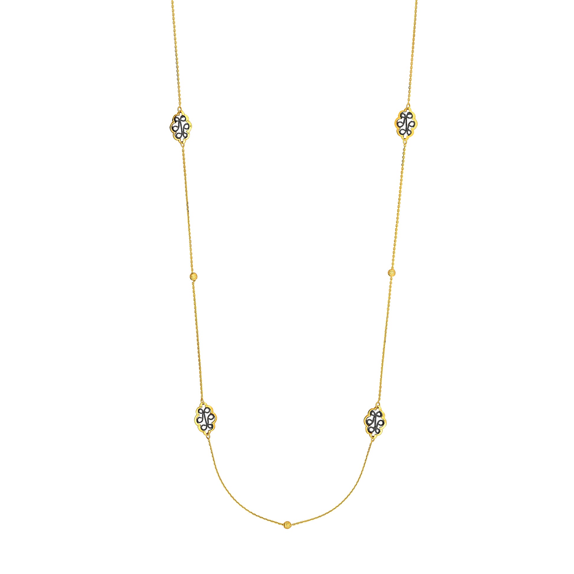 Yellow/Black Filigree Station Long & Lov