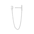 Front to Back CZ Staple Bar Earrings