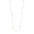 Sterling Silver CZ and Open Heart Station Long Necklace