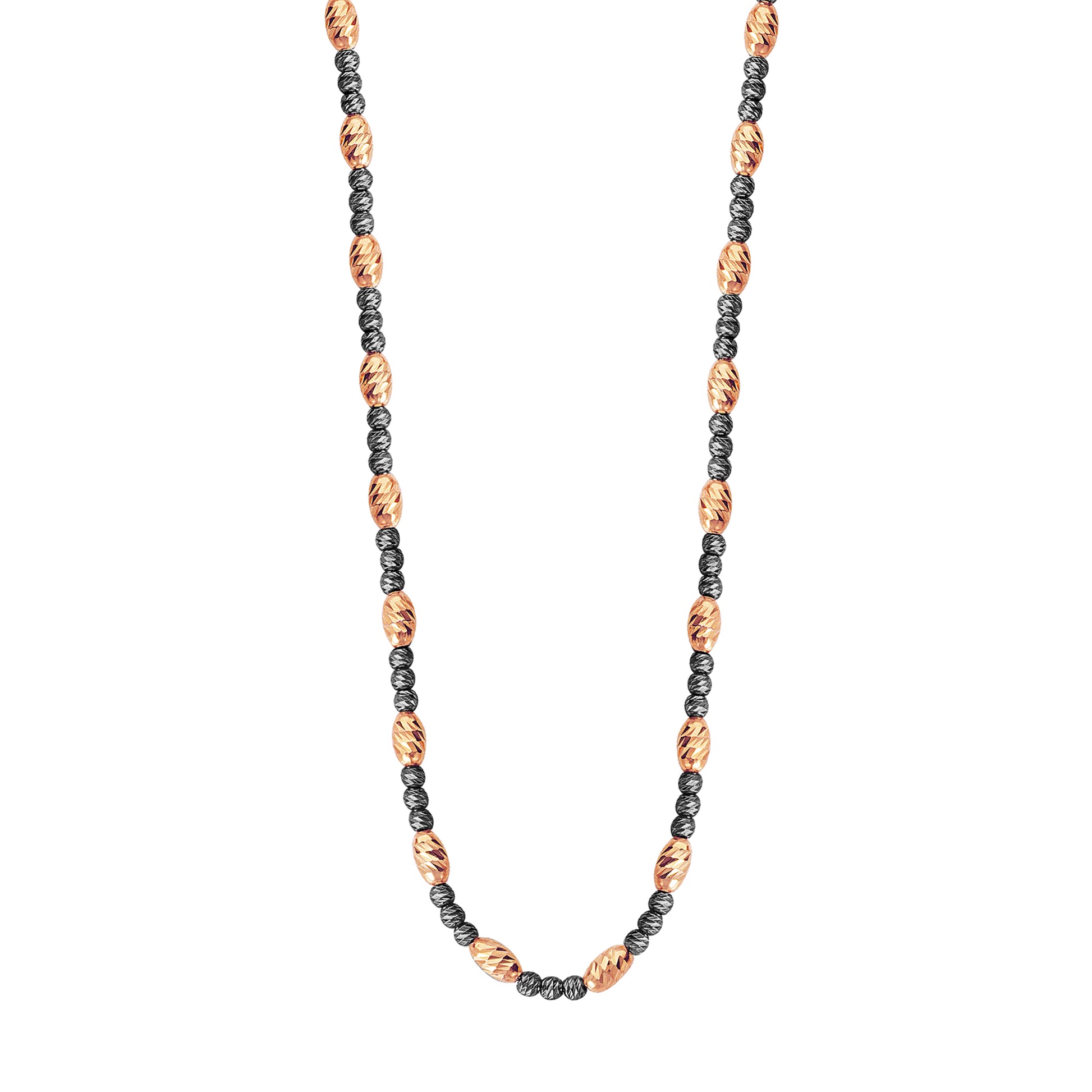 D/c Pink Ov.Bead And Black Rnd Bead Neck