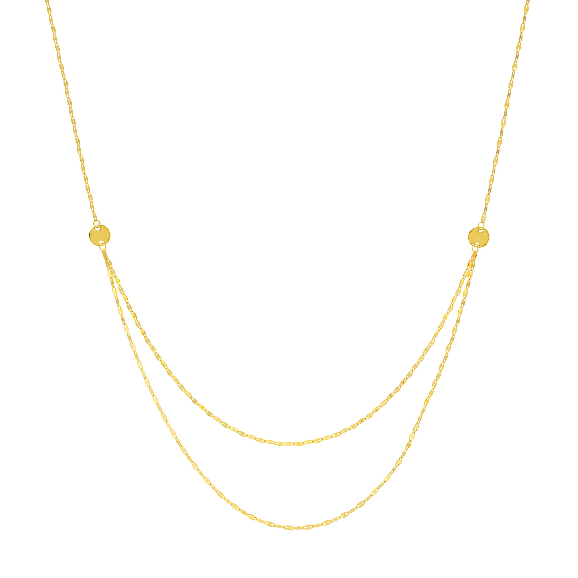Graduated Hammered Mariner Chain Necklace