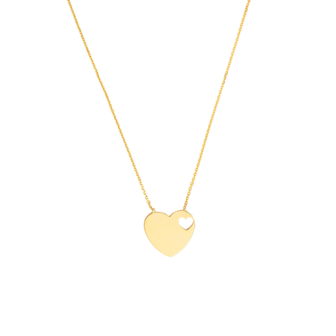 Heart with Cutout Adjustable Necklace