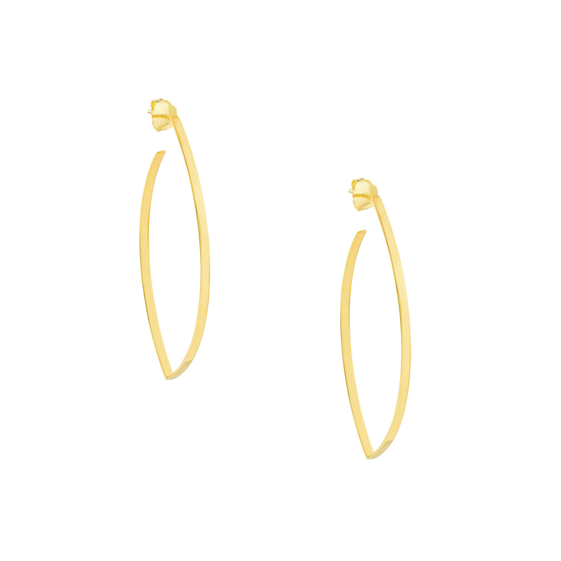 Wire Marquise Hoop Earrings on Post Back