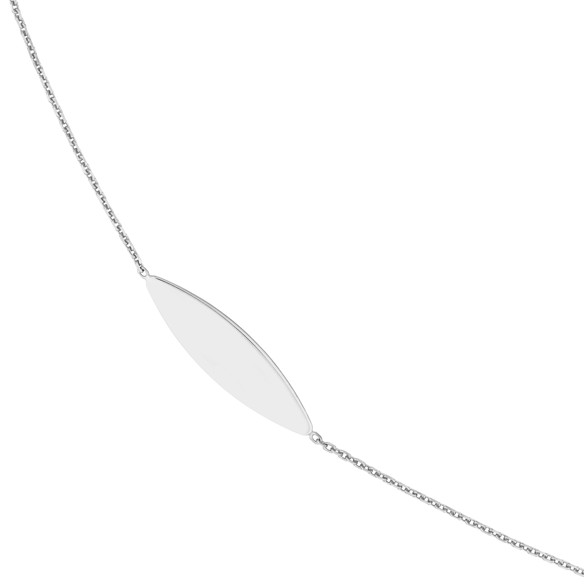 Sterling Silver Marquise Station Long Necklace