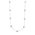 Sterling Silver Hammered Disc Station Long Necklace