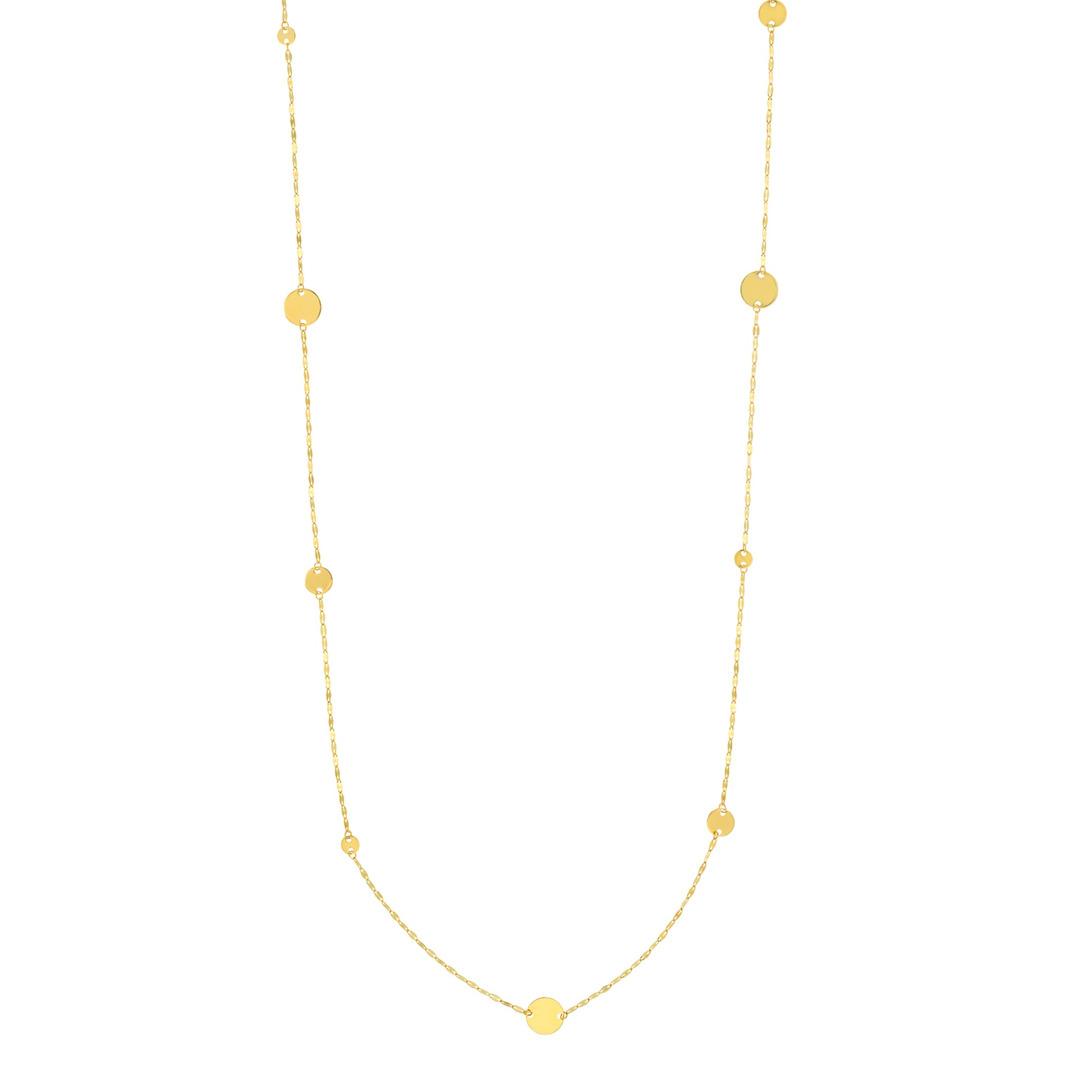 Long Hammered Forzentina Necklace with Discs