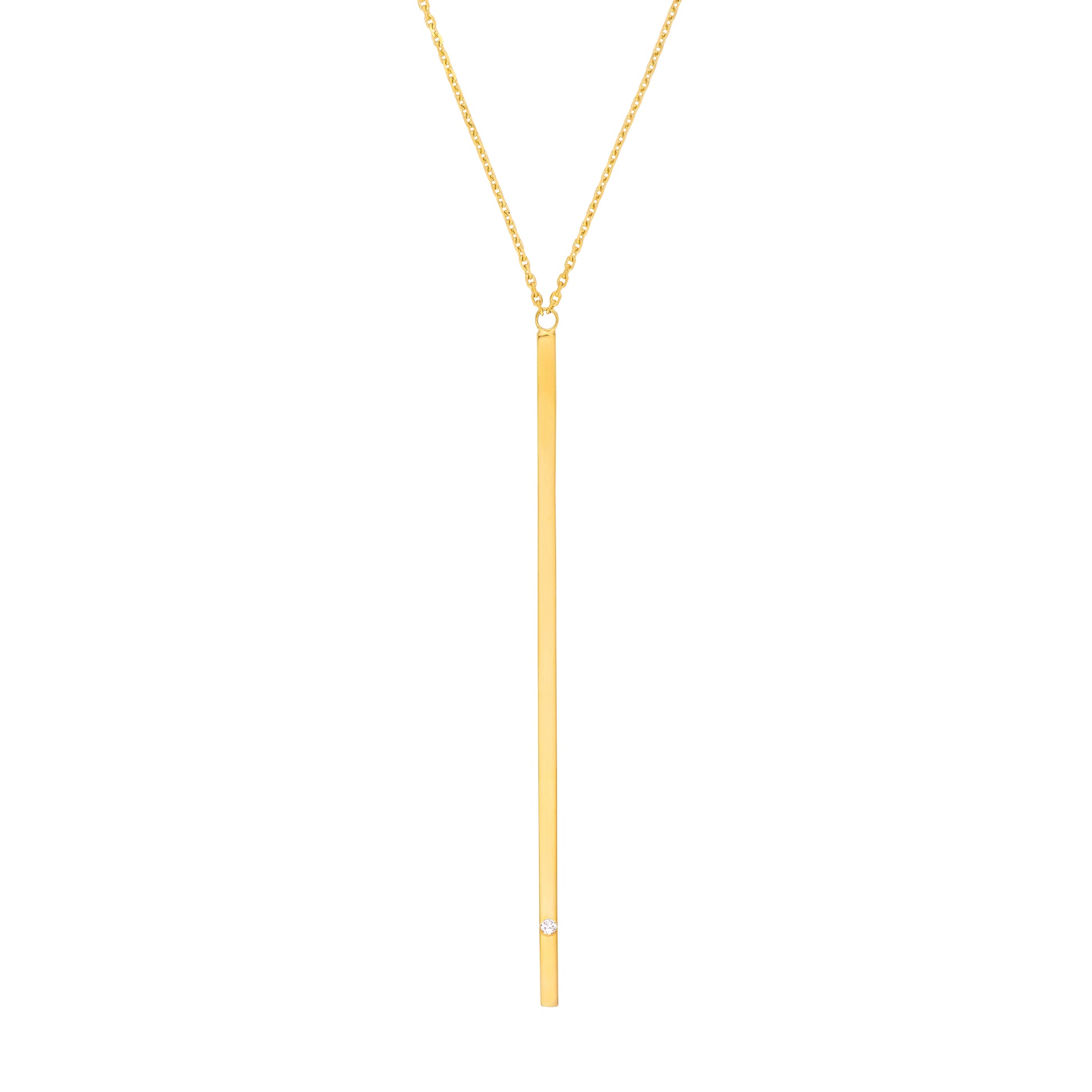 Vertical Bar Necklace with 1/2pt Diamond