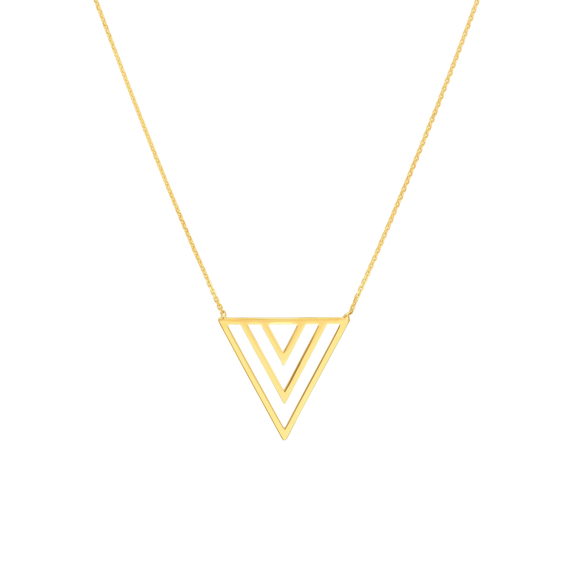 Open Triple Triangle Adjustable Necklace