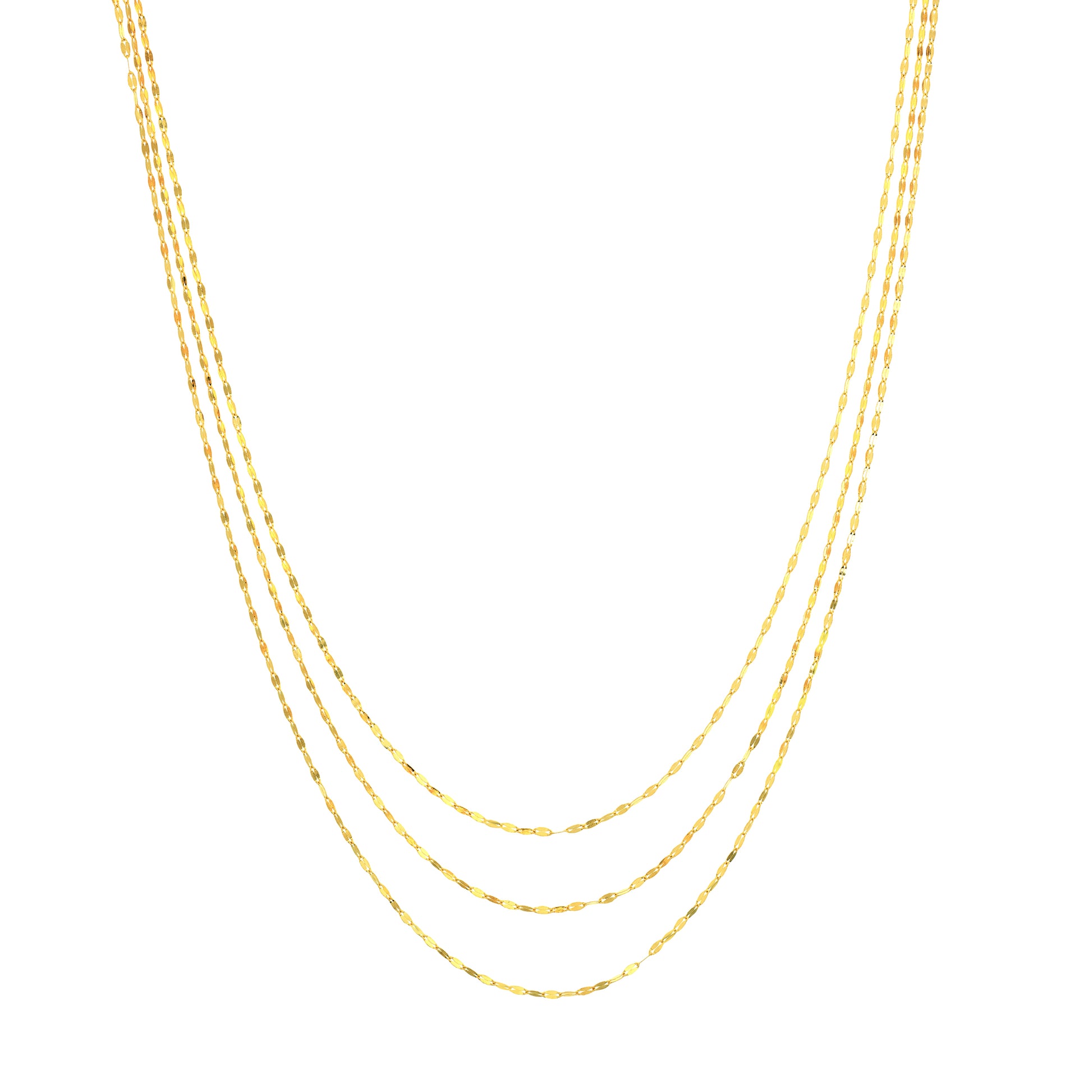 Hammered Mariner Chain Layered Necklace