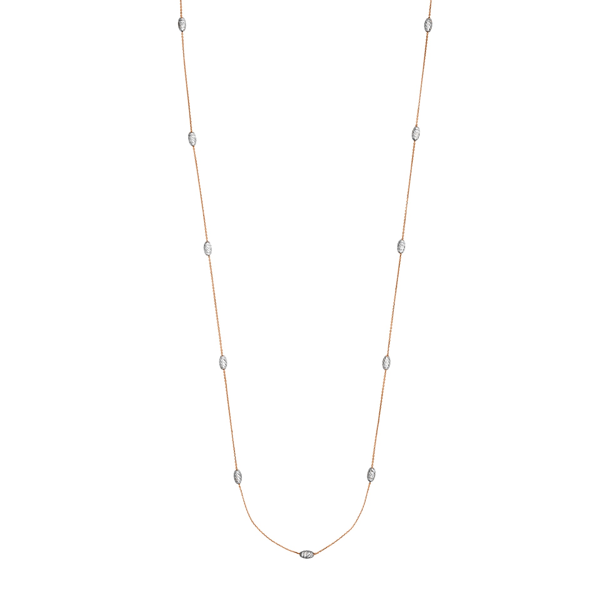 Long And Lovely Oval Bead Necklace