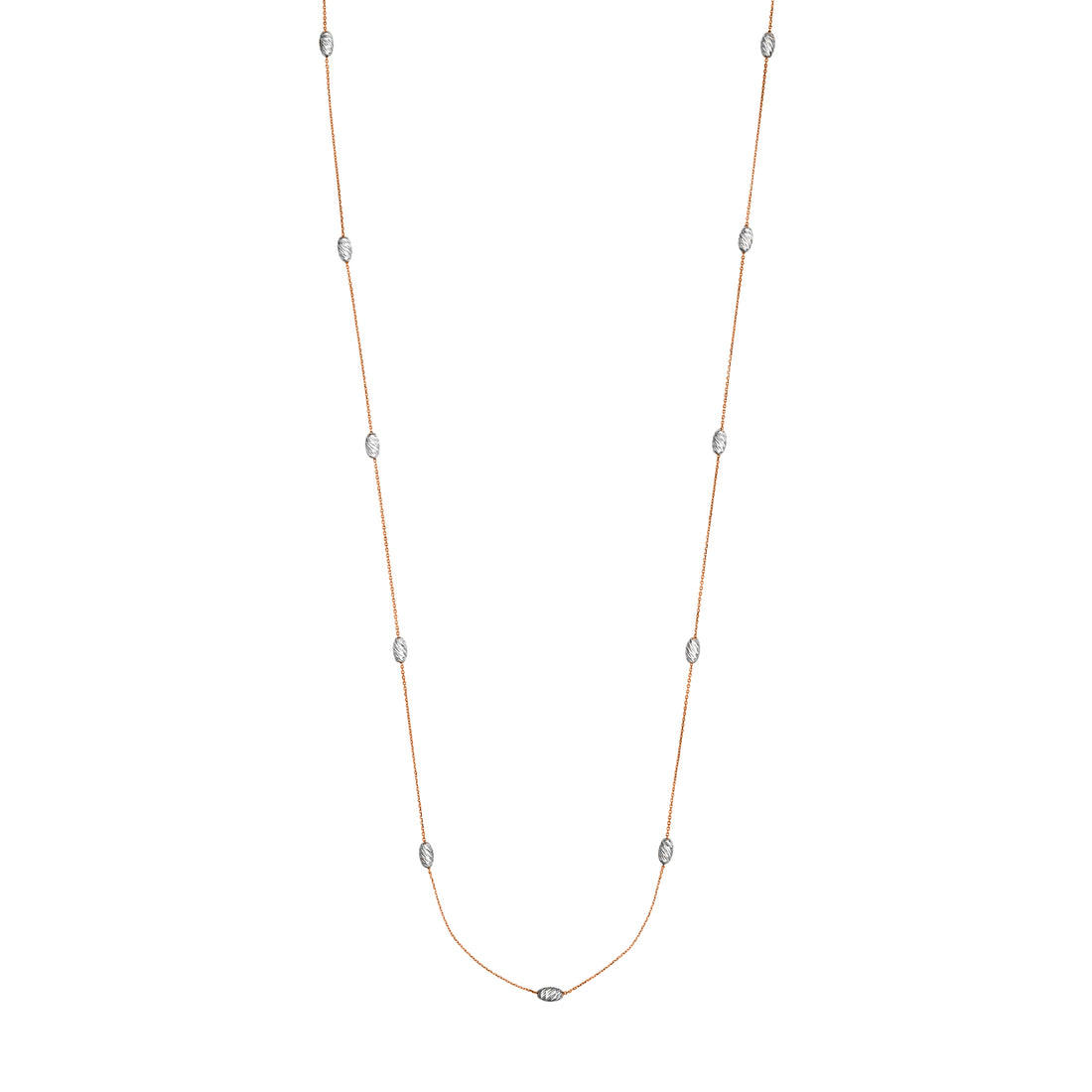 Long And Lovely Oval Bead Necklace