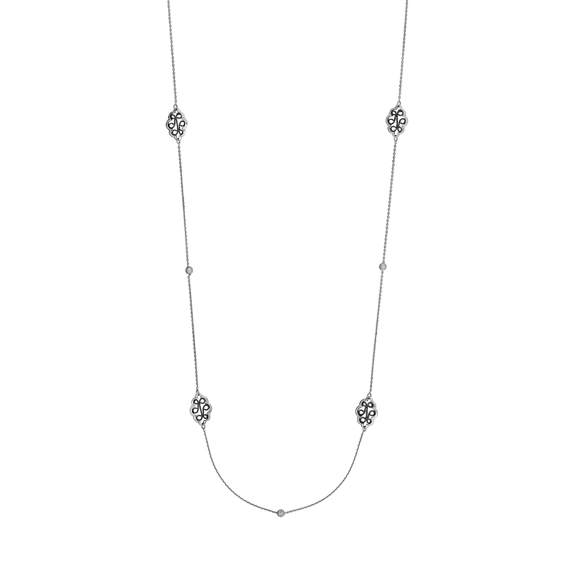White/Black Filigree Station Long & Love