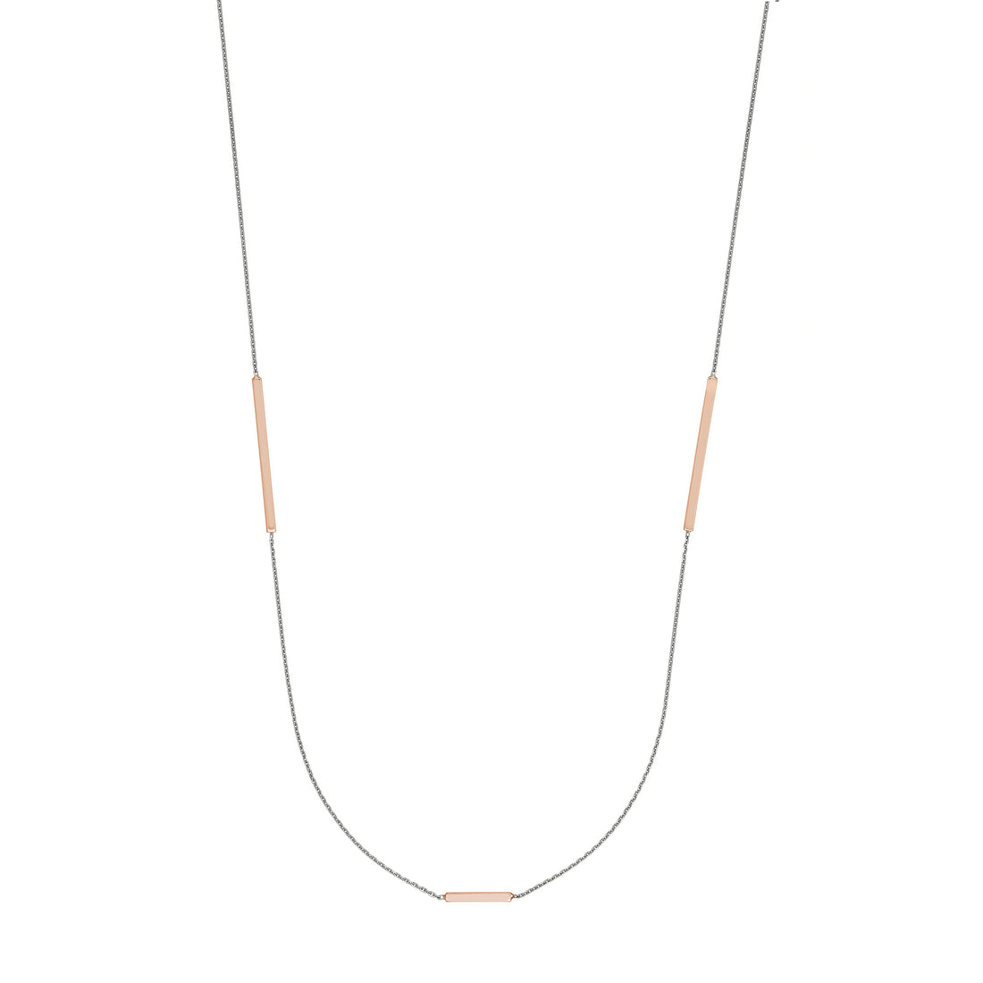 Long And Lovely Rose/White Bead Necklace