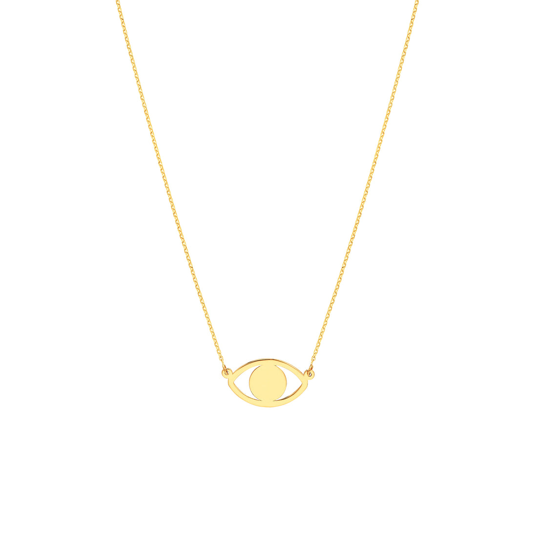Evil Eye Cutout Adjustable Necklace