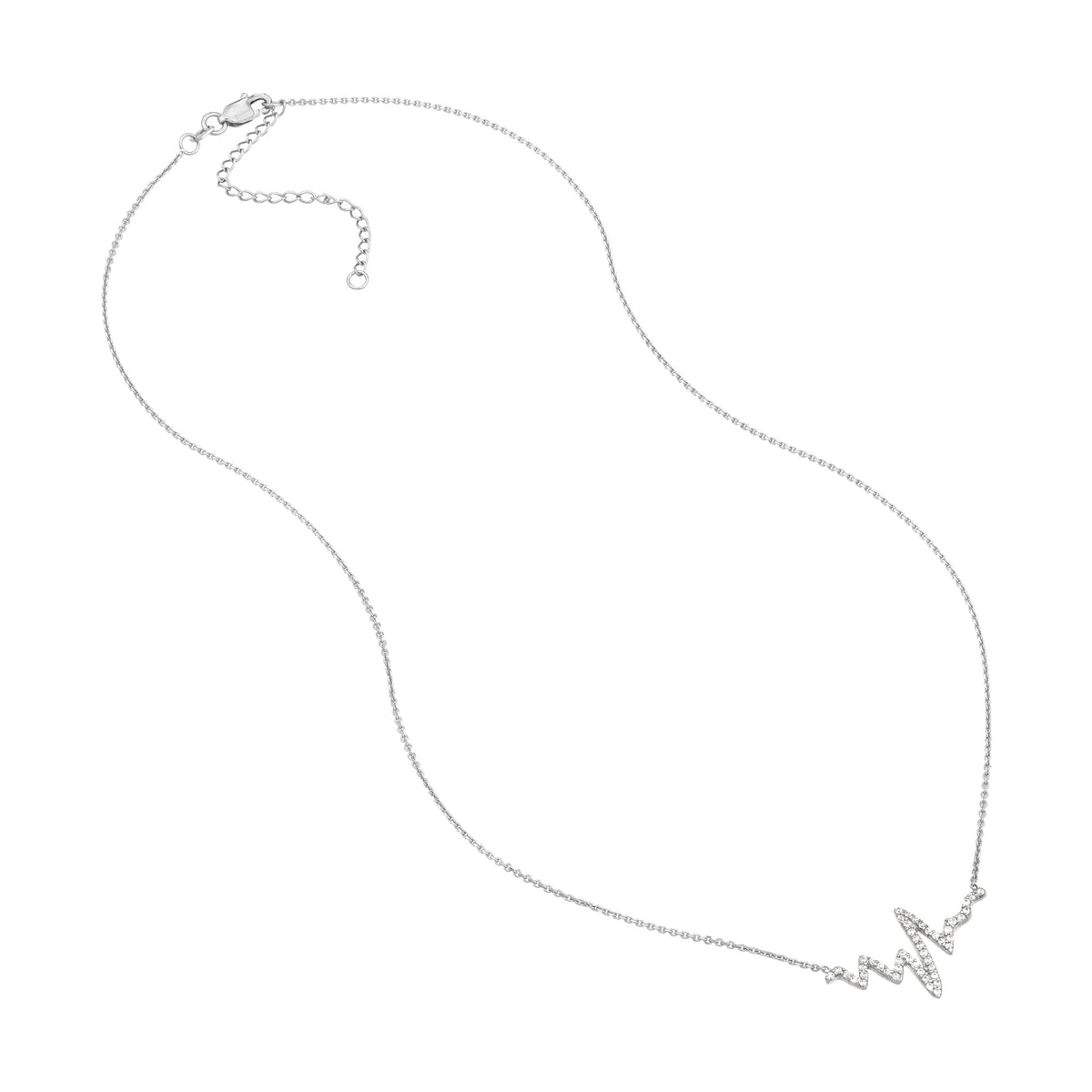 CZ Heartbeat Adjustable Necklace