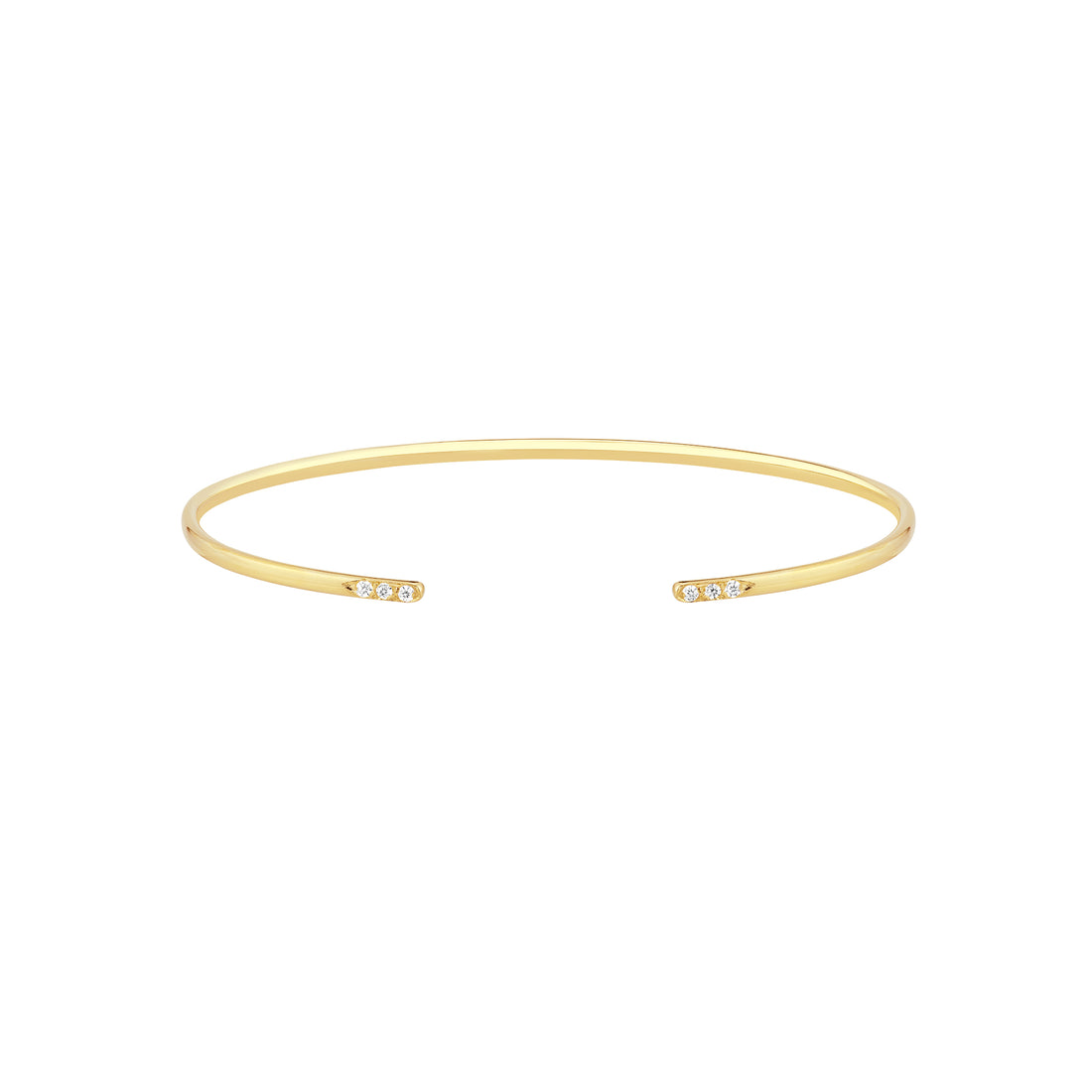 Cuff Bangle with 1/20tcw Diamond Ends