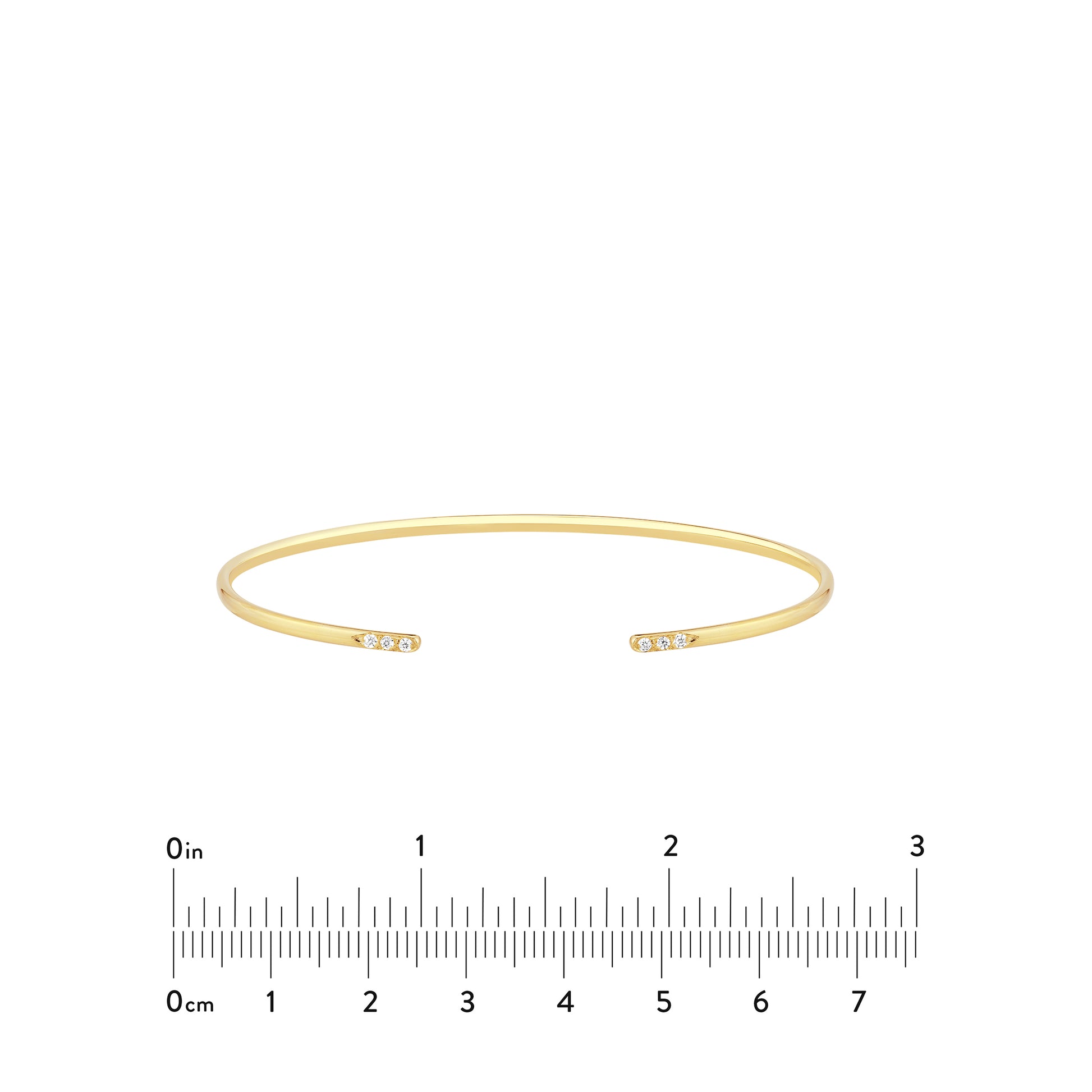 Cuff Bangle with 1/20tcw Diamond Ends