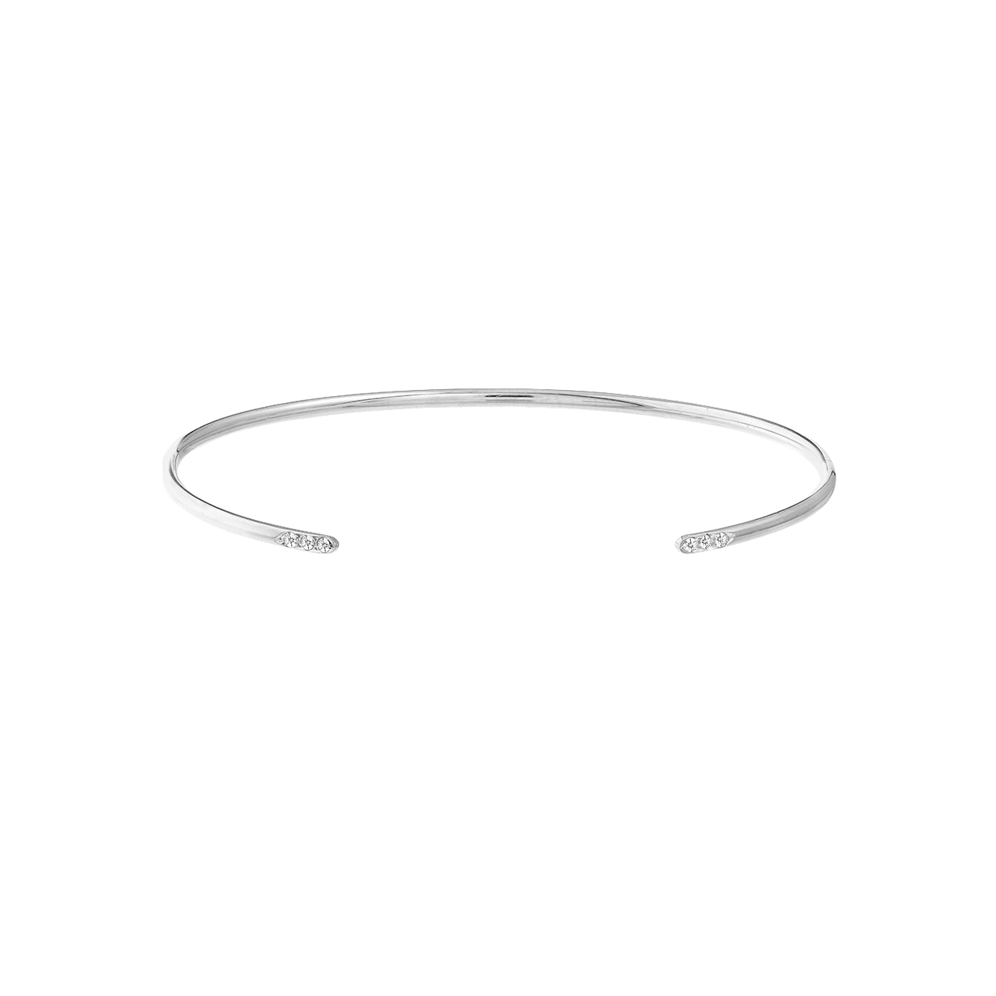 Cuff Bangle with 1/20tcw Diamond Ends
