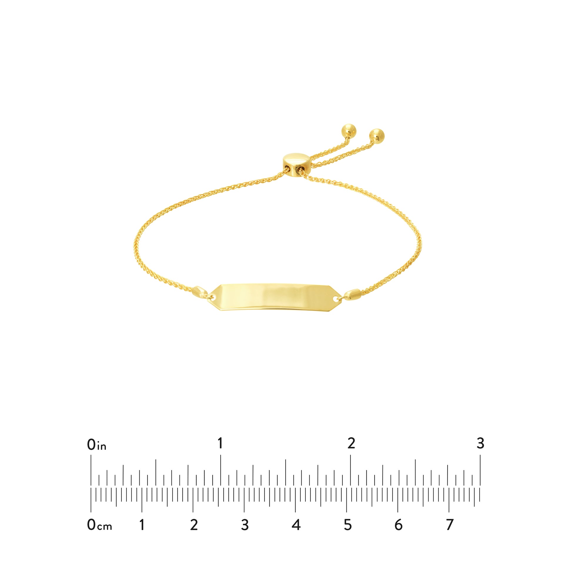 Engravable Hexagon ID Bar Bolo Bracelet