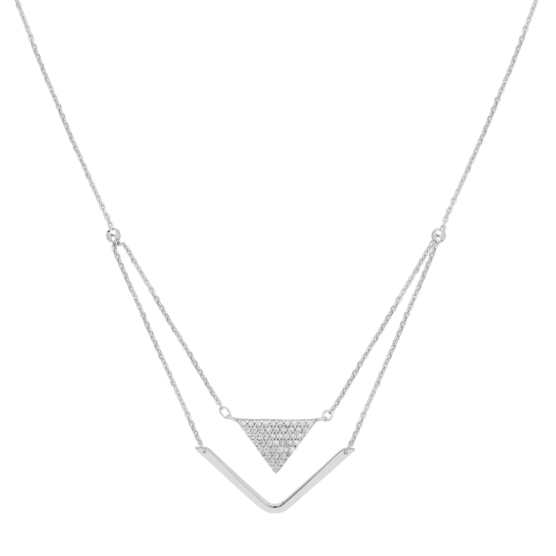 Sterling Silver CZ Stability and Balance Necklace