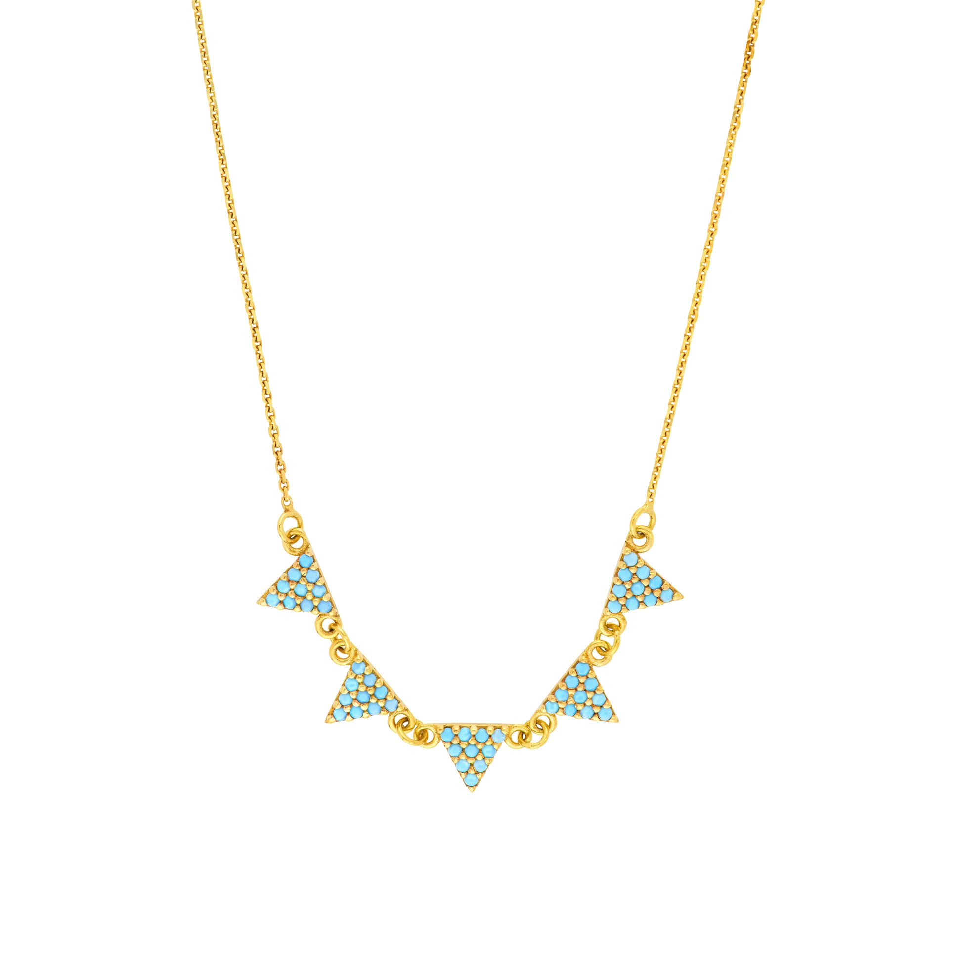 Simulated Turquoise Triangle Necklace