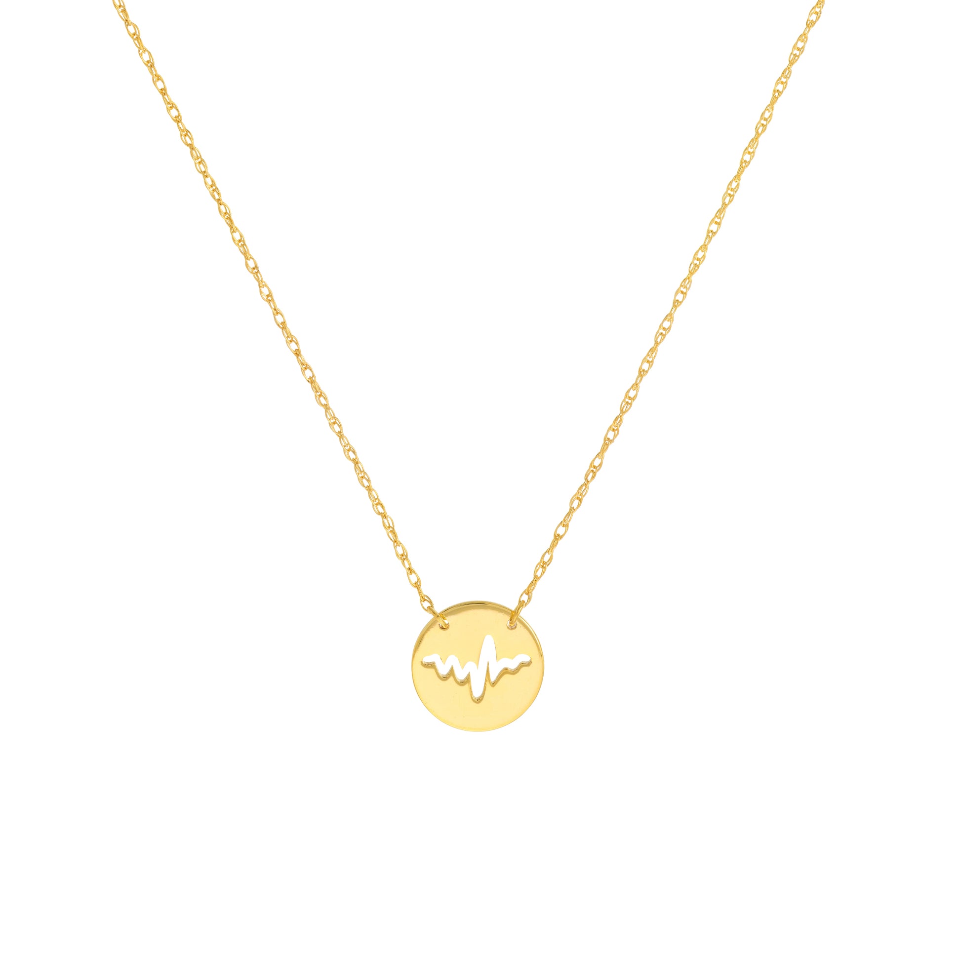 So You Cutout Heartbeat Mini Disc Adjustable Necklace