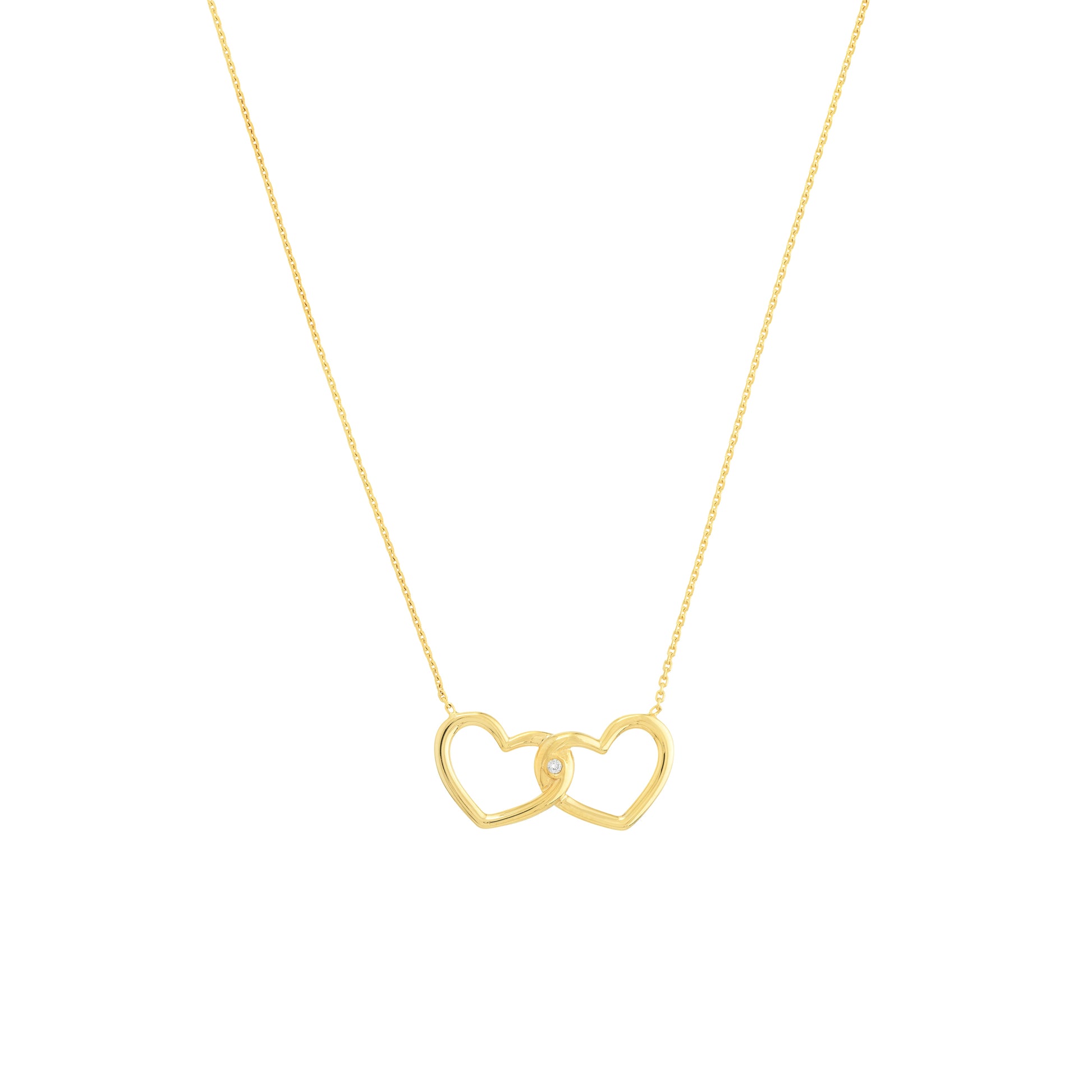 Linked Open Hearts Adjustable Necklace