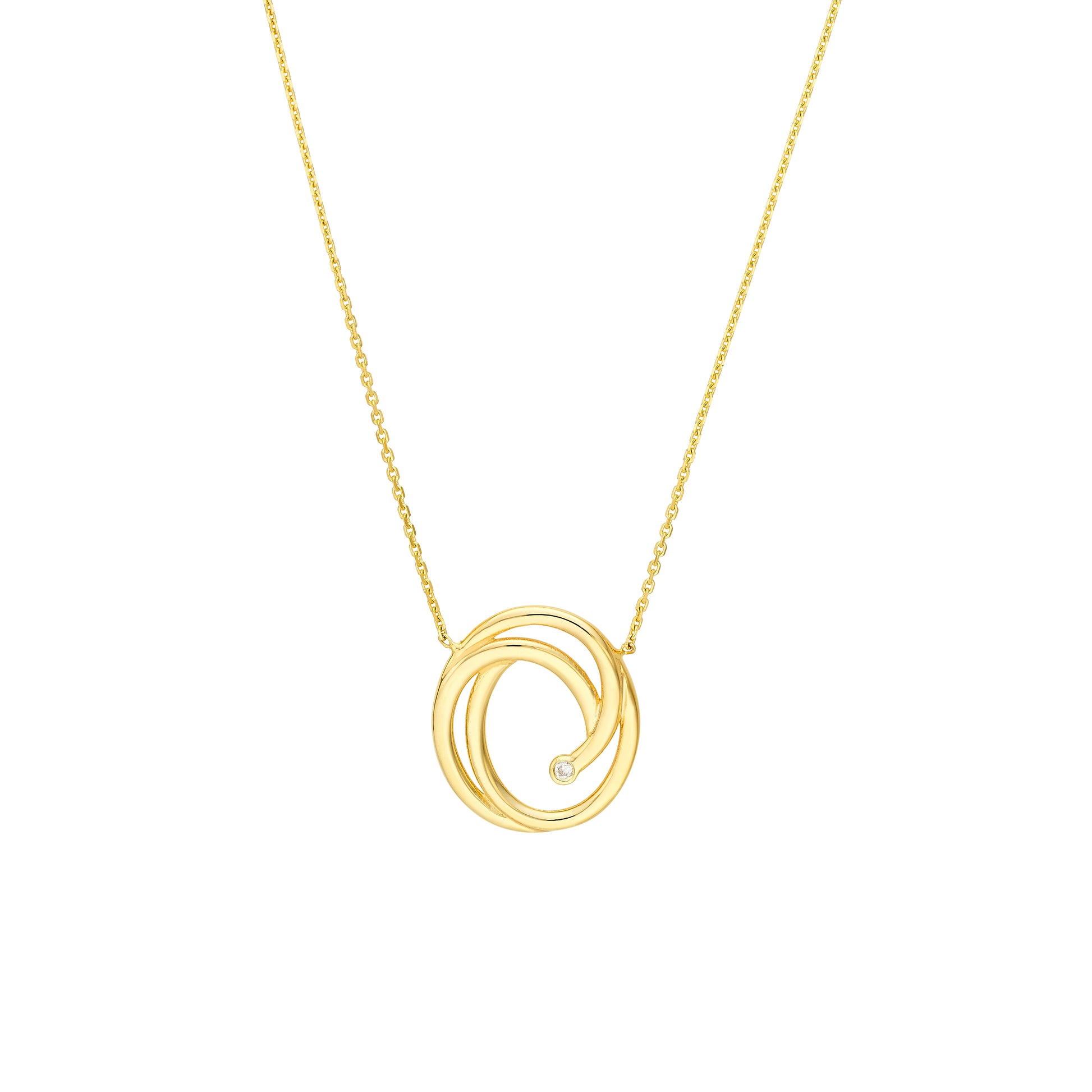 Open Swirl with Diamond Adjustable Necklace