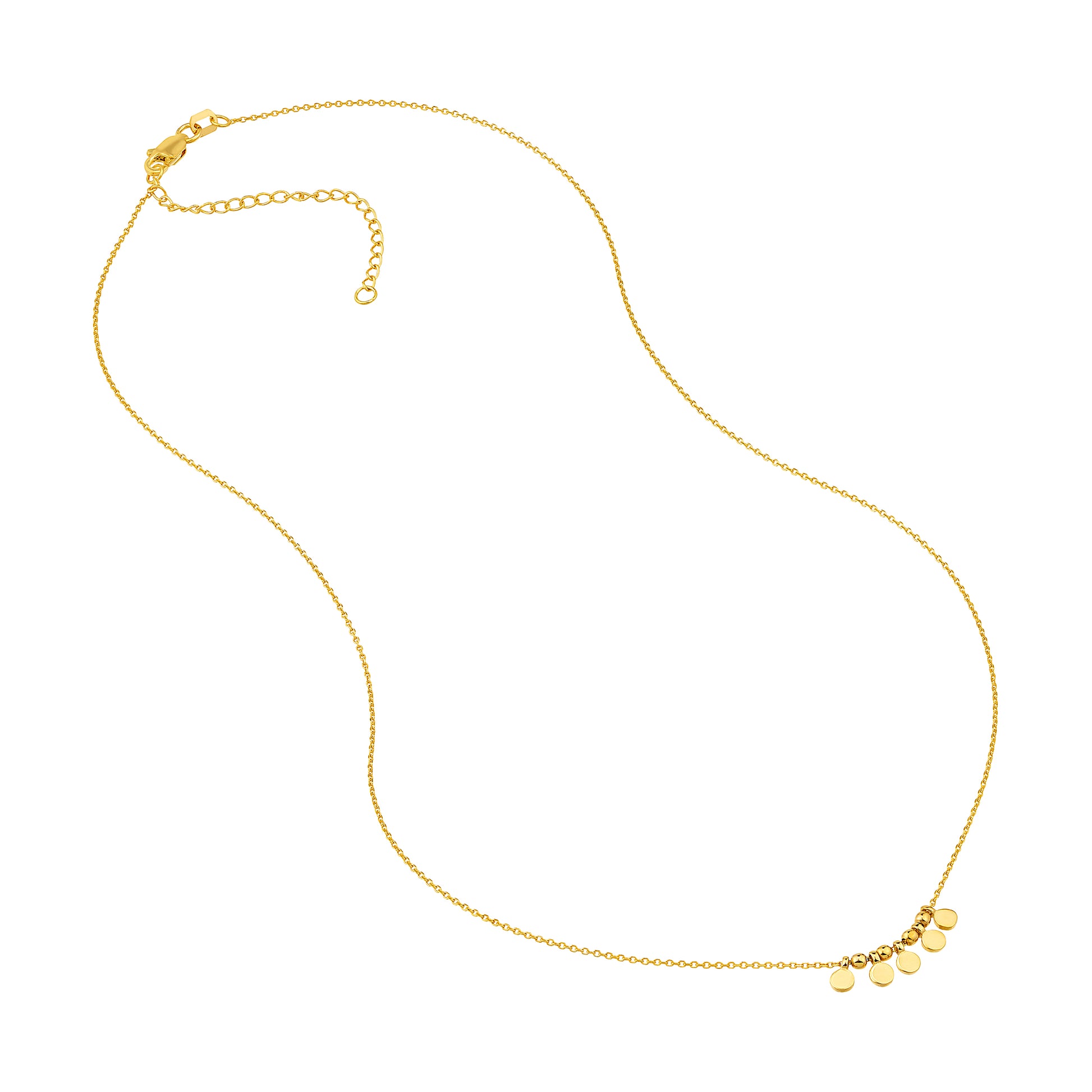 Mini Disc Drop and Bead Station Necklace