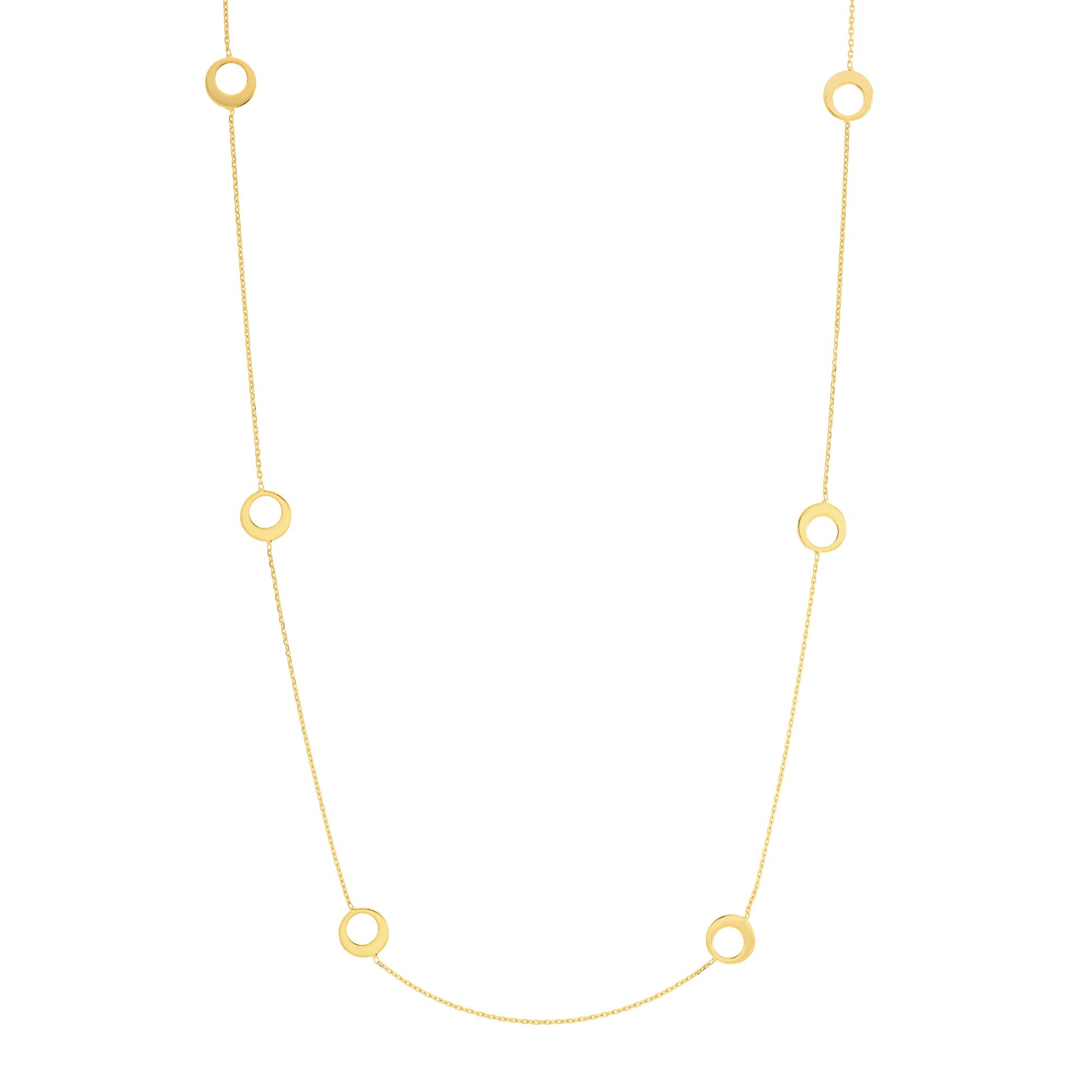 Open Circle Stations Adjustable Necklace