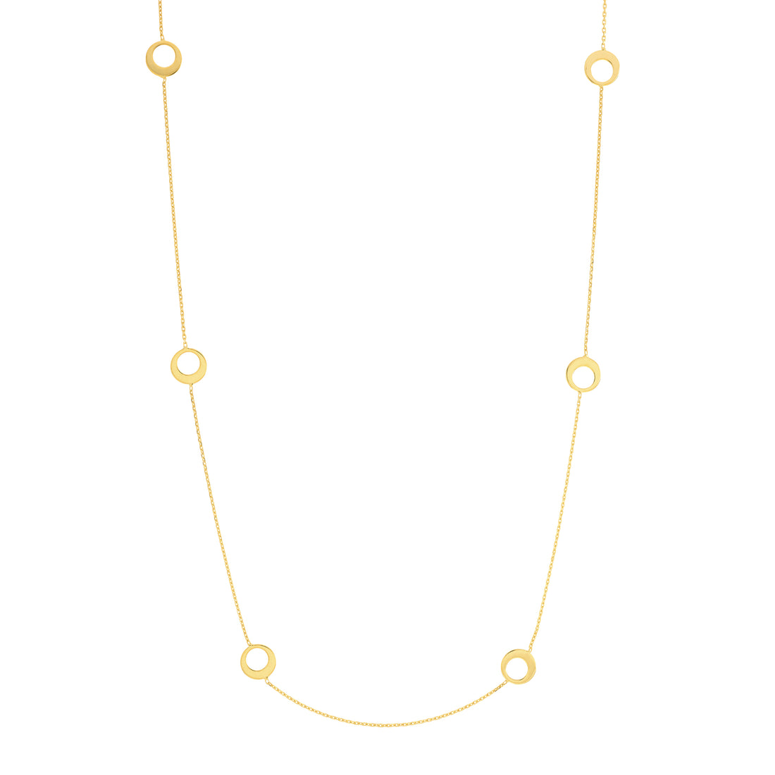 Open Circle Stations Adjustable Necklace