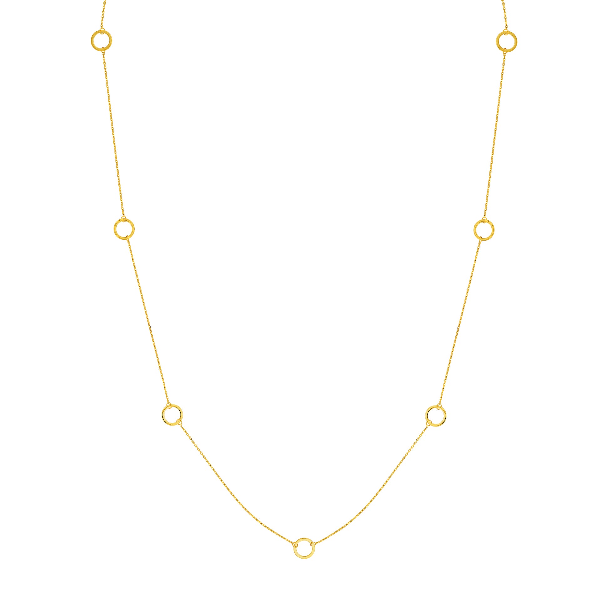 Open Disc Stations Adjustable Necklace