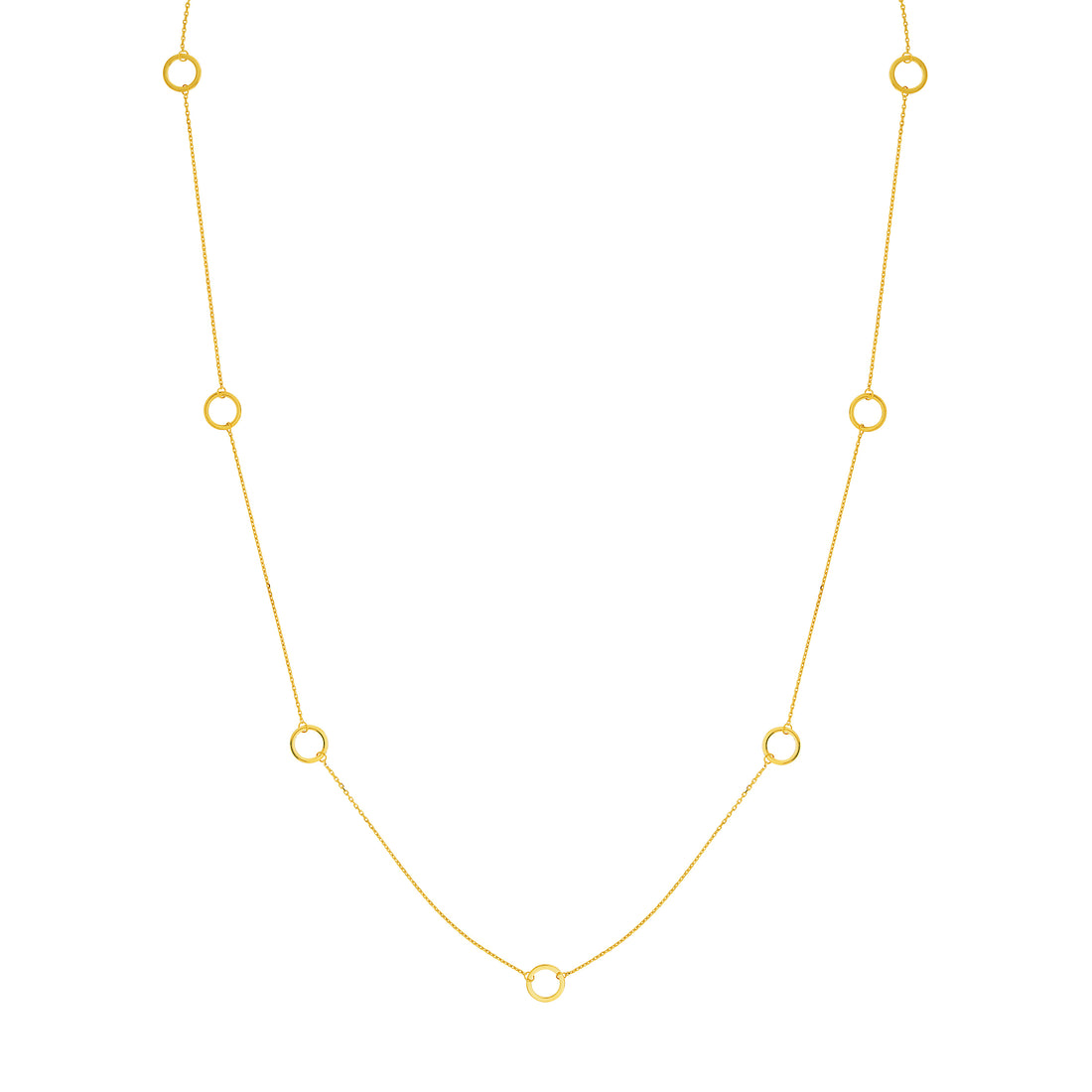 Open Disc Stations Adjustable Necklace