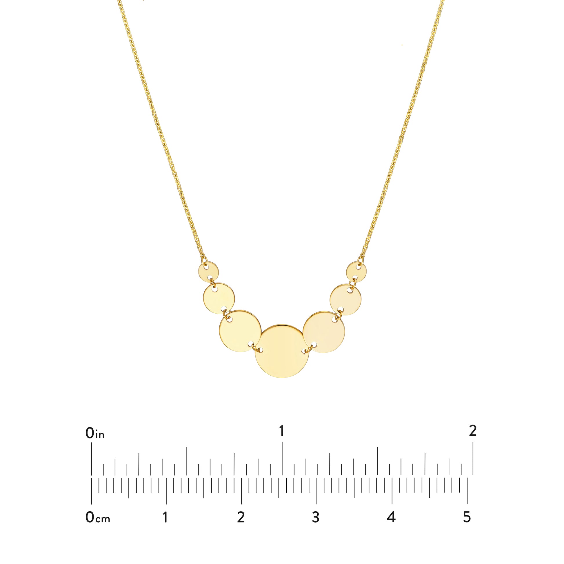 Graduated Disc Station Adjustable Necklace