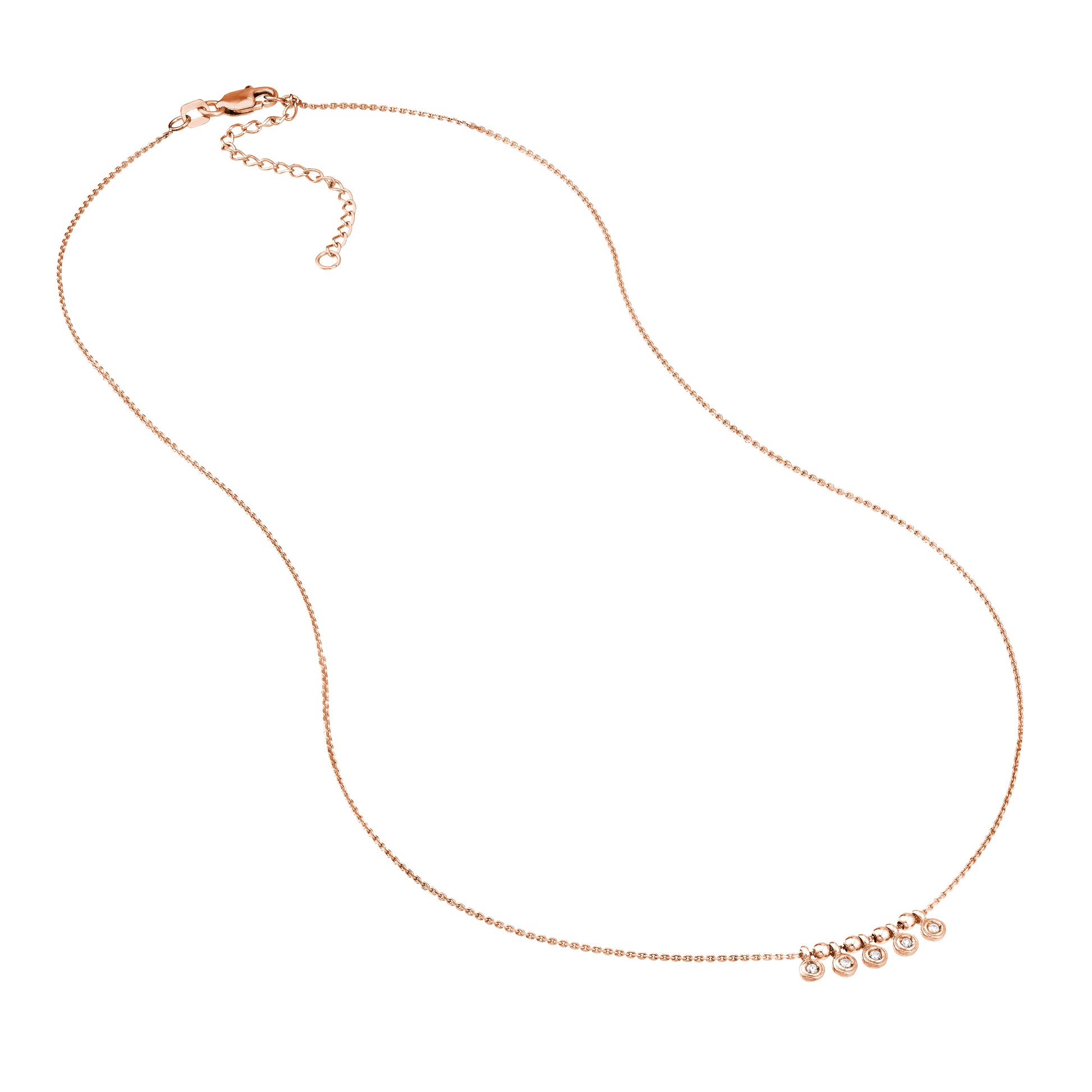Mini Diamond Bezel and Bead Necklace