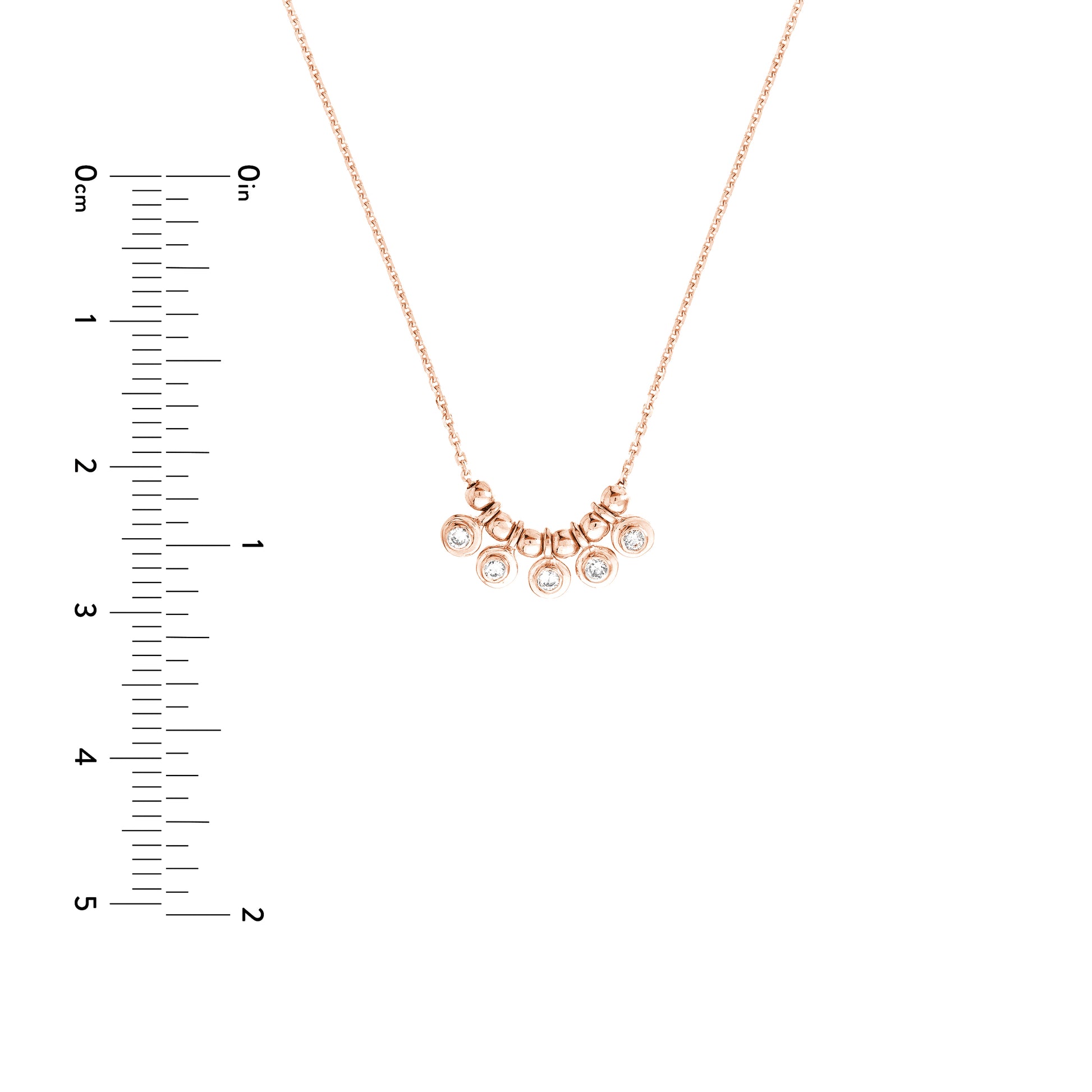 Mini Diamond Bezel and Bead Necklace