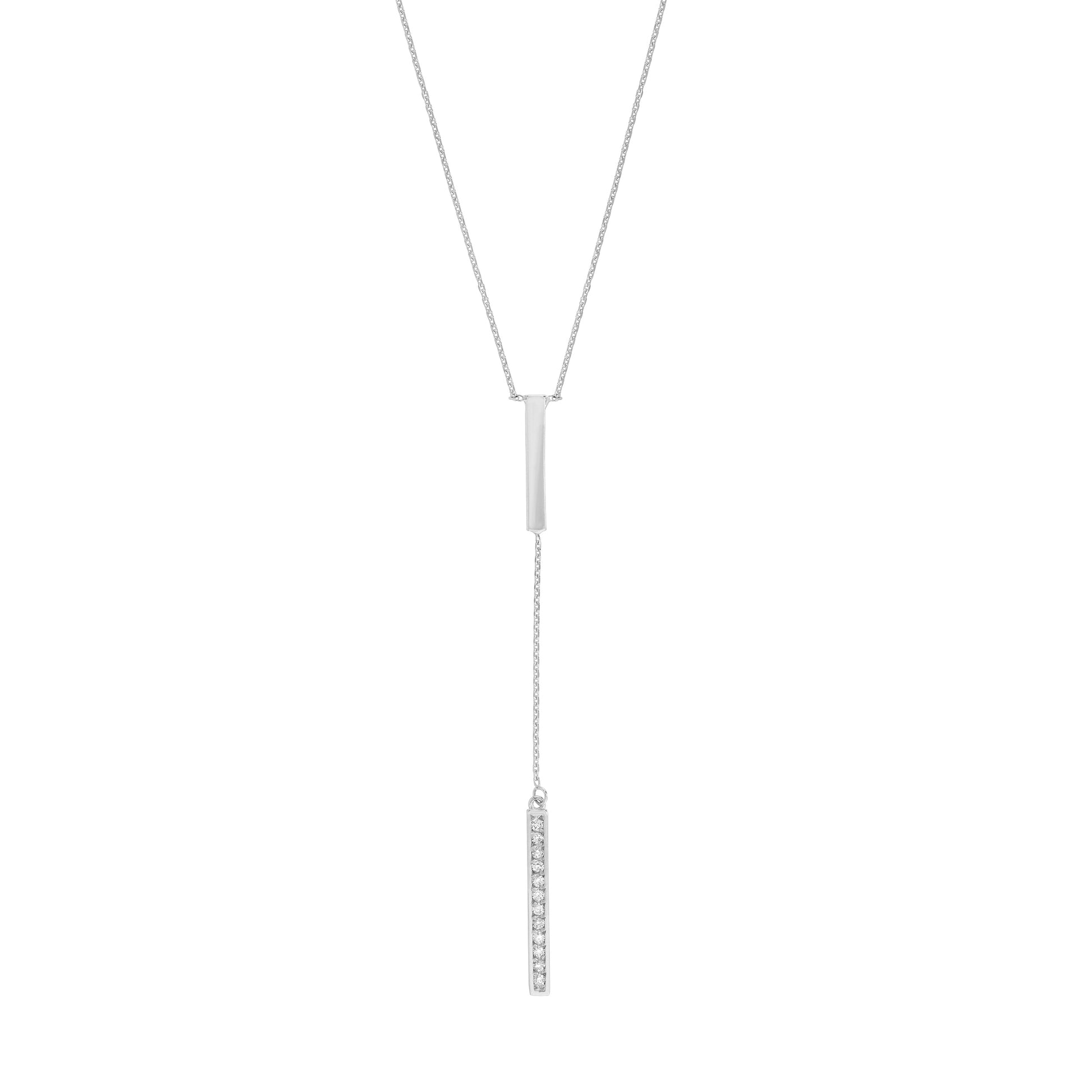 Diamond and Polished Bars Lariat Necklace