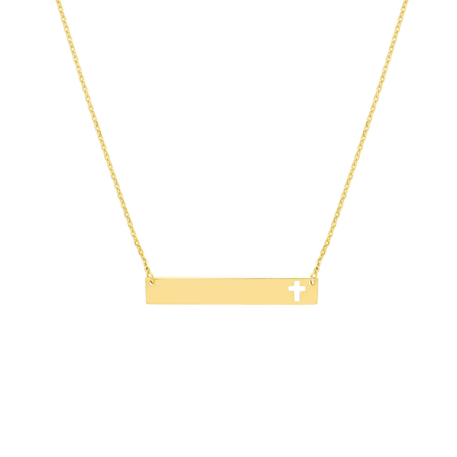 Mini Bar Necklace with Cutout Cross