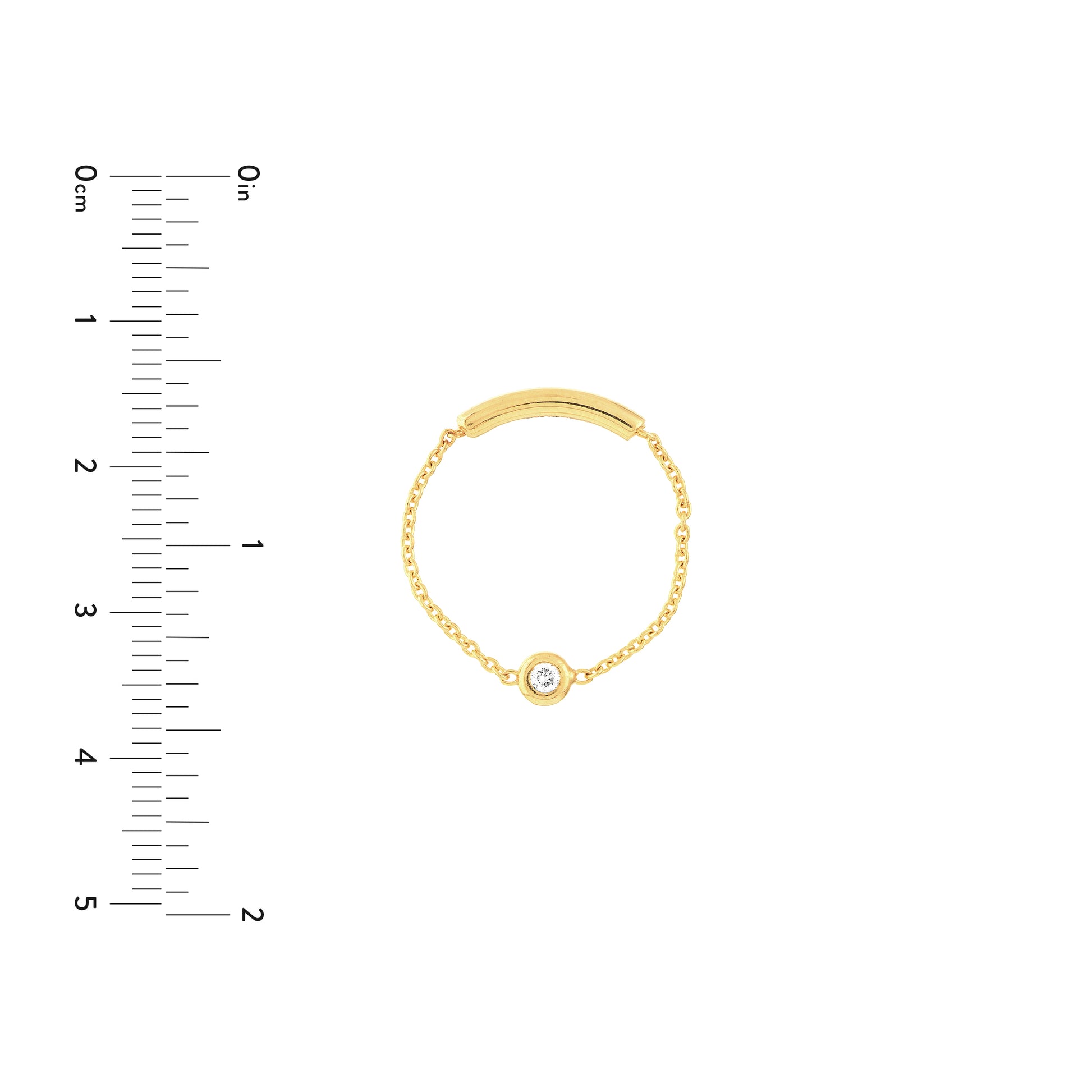 3pt Diamond Bezel Chain Ring with Sizing Bar