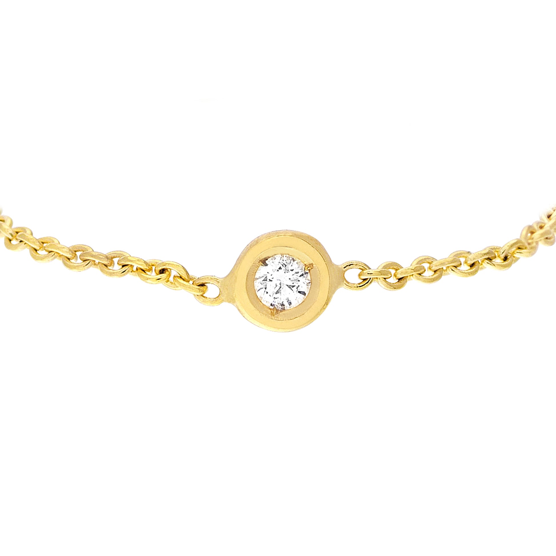 3pt Diamond Bezel Chain Ring with Sizing Bar