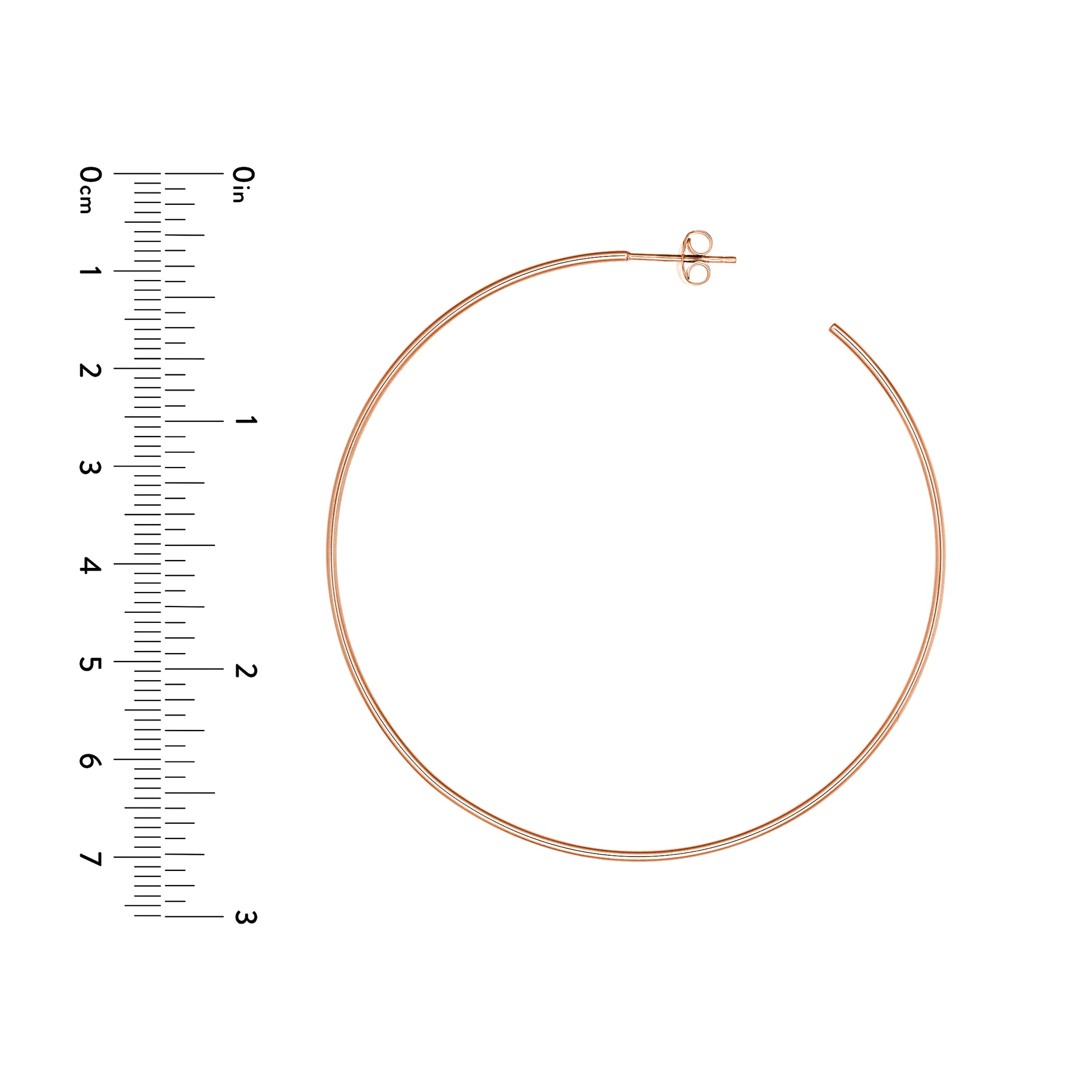 60mm x 1.2mm Hoop Post Earrings