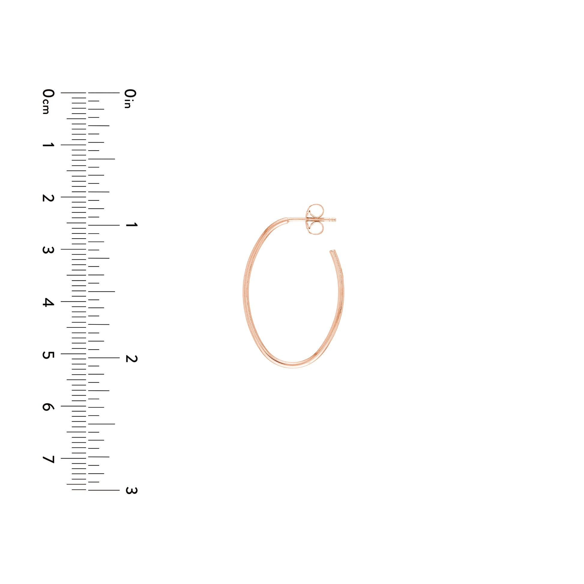 28mm x 19.5mm Oval Post Hoop Earrings