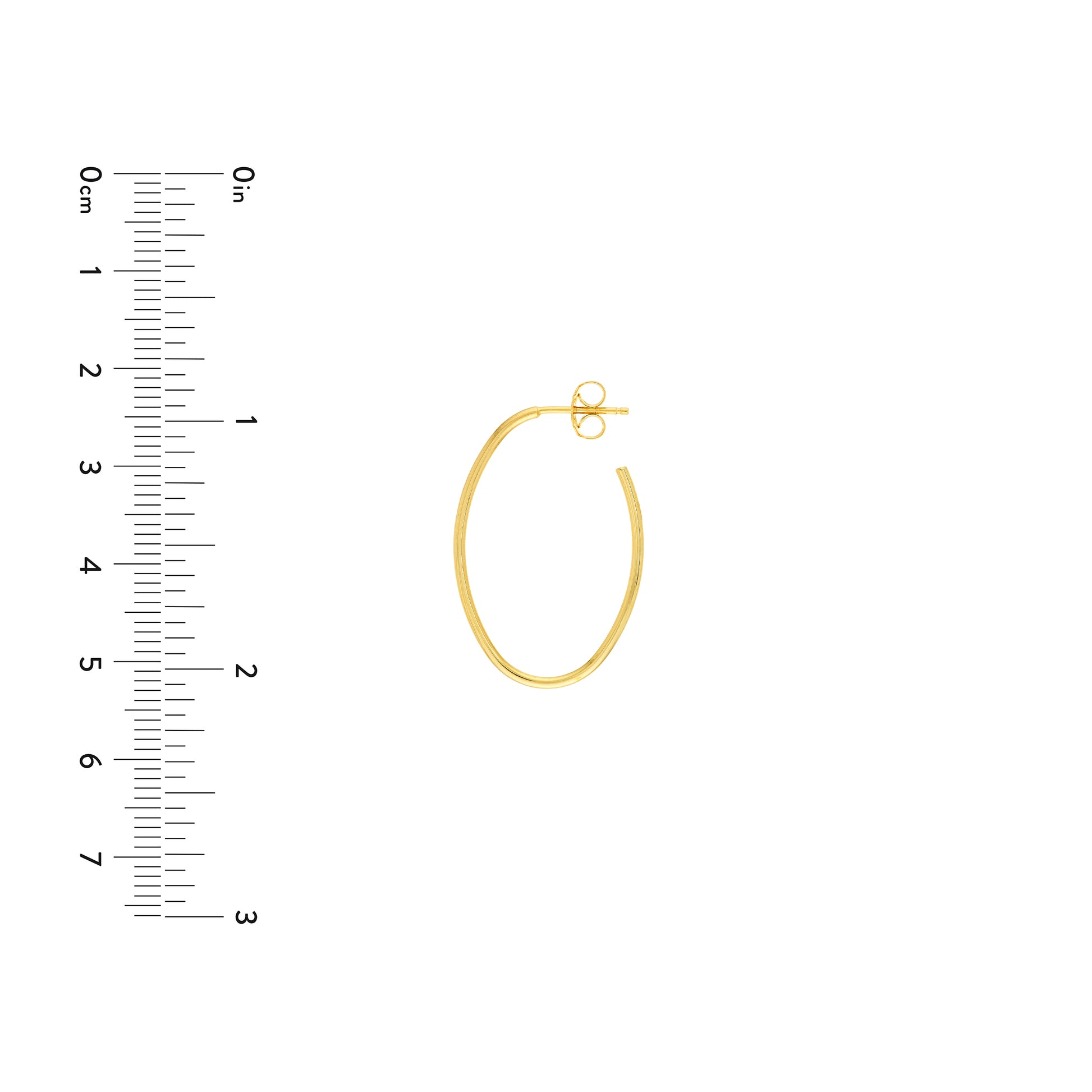 28mm x 19.5mm Oval Post Hoop Earrings