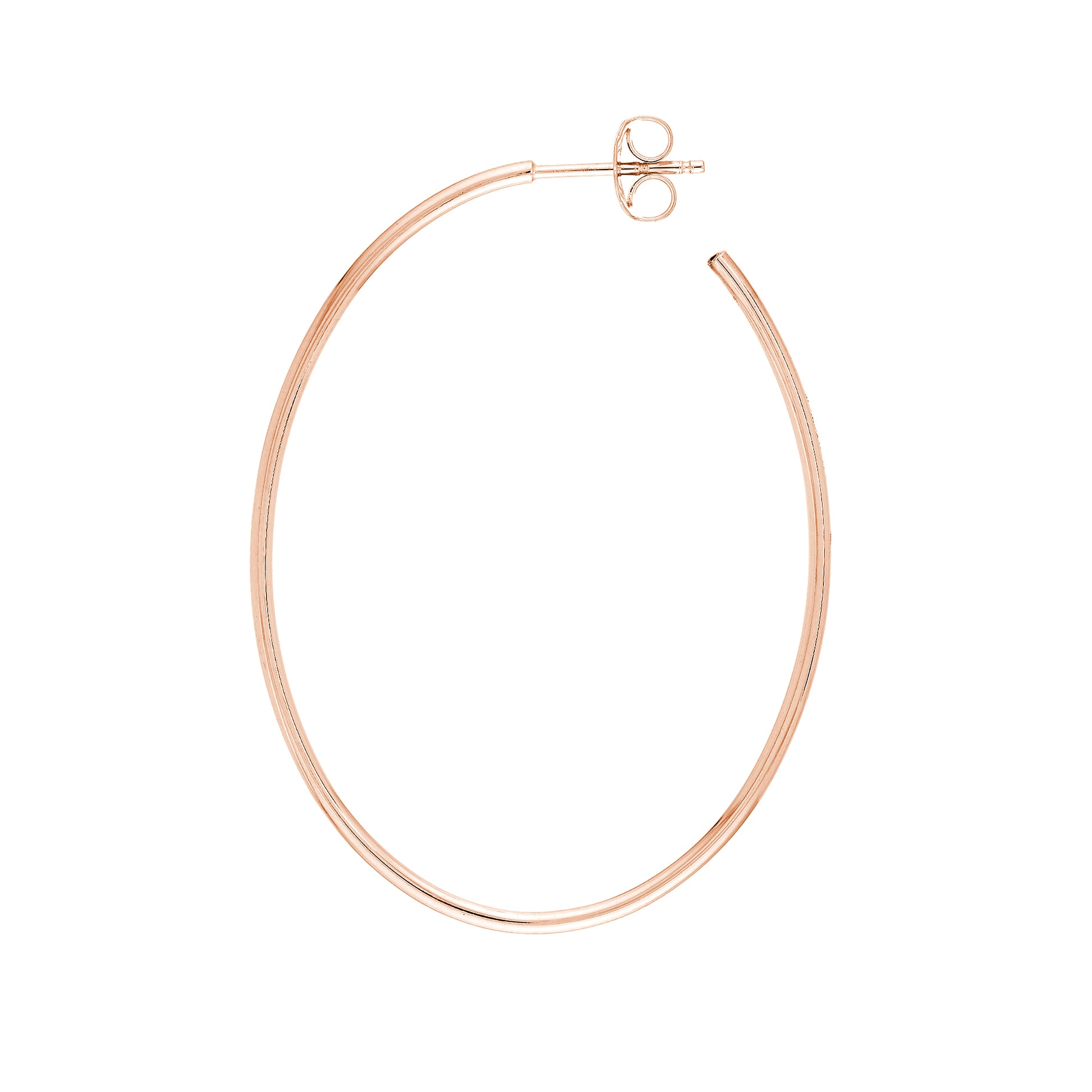 41.50mm x 31.50mm Thin Oval Post Hoop Earrings