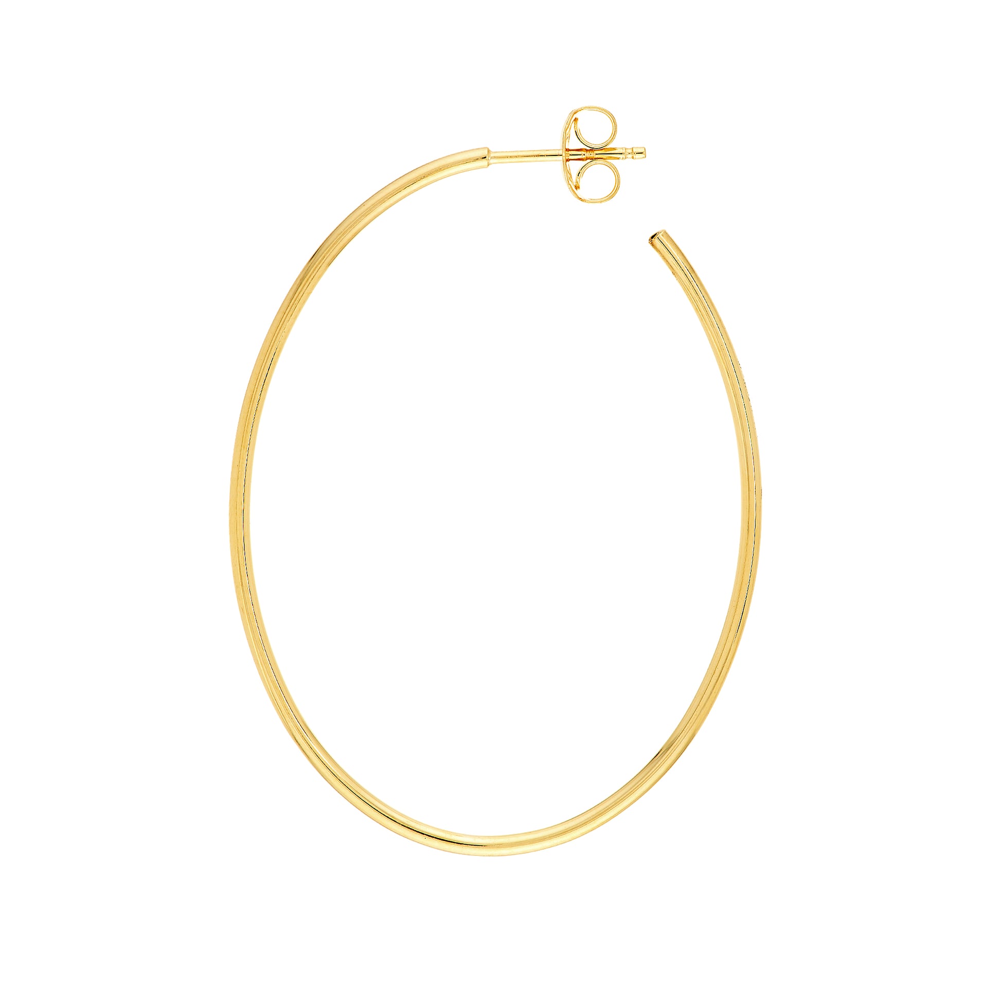 41.50mm x 31.50mm Thin Oval Post Hoop Earrings