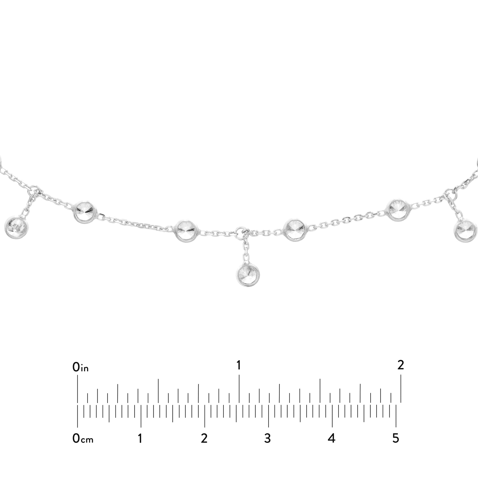 CZ Bezel Station and Drop Adjustable Choker